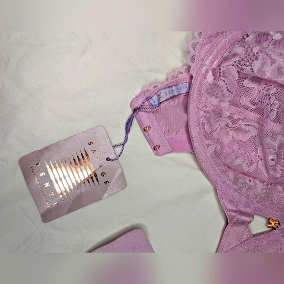 NWT Savage X Fenty Pink Lace Bra New - Picture 3 of 6